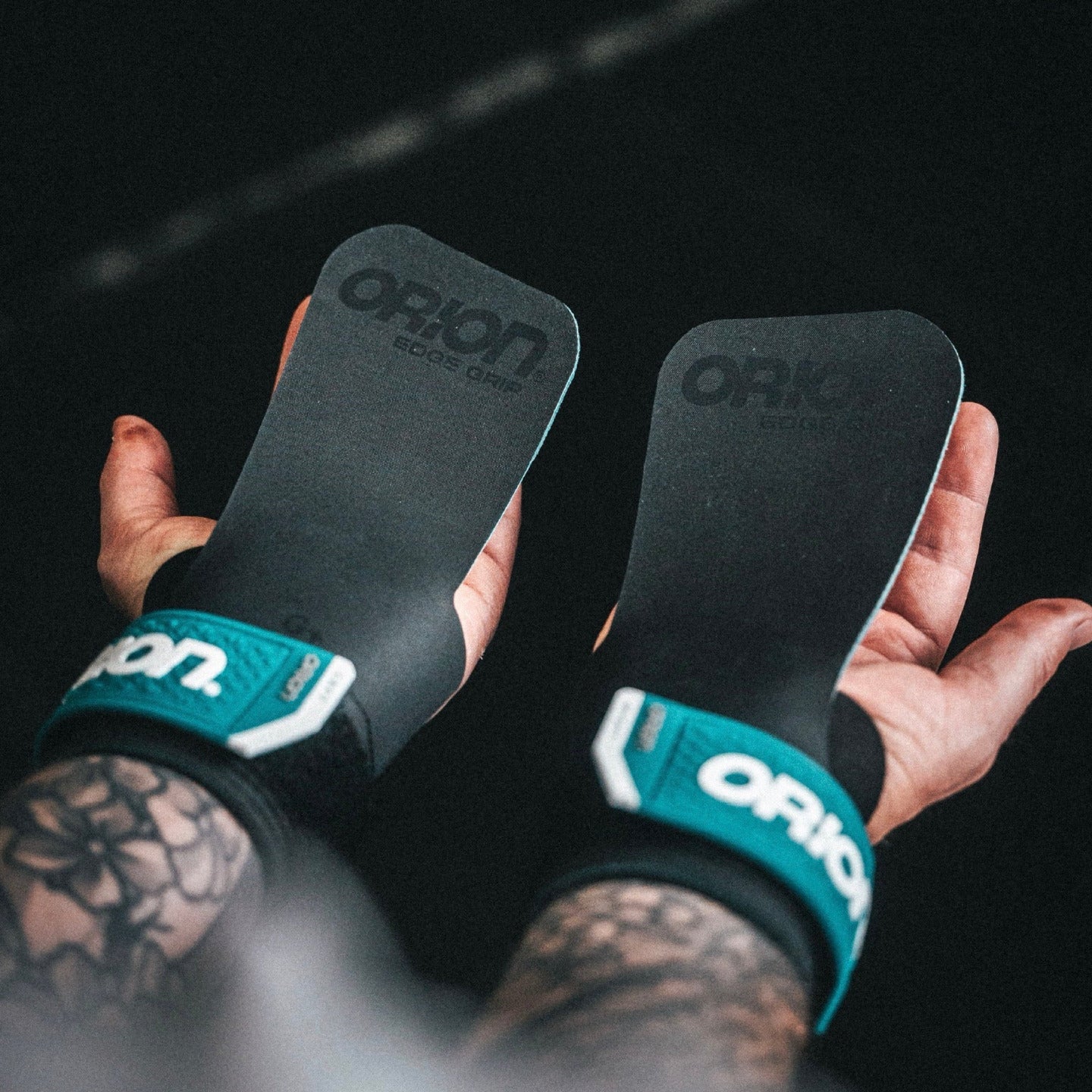Maniques CrossFit ORION Athletics EDGE Grip turquoise revêtement hybride
